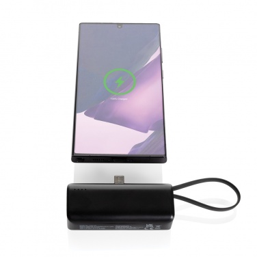 Logotrade presentreklam bild: Powerlink RCS rplast 3000 mAh powerbank USB C-kontakt