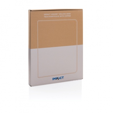 Logotrade reklamprodukter bild: Impact Aware™ lyxig 300D tech-portfolio m. dragkedja