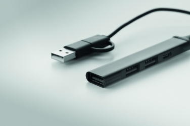 Logotrade presentreklam bild: USB 4 portar hubb 19 cm