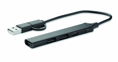 Logotrade presentreklam bild: USB 4 portar hubb 19 cm