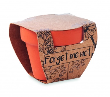 Logotrade presentreklam bild: Terracotta skål 'forget me not'