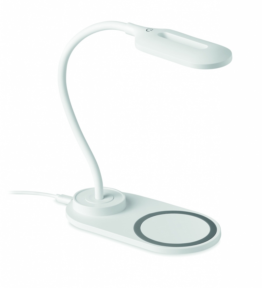 Logotrade reklamprodukter bild: Skrivbordslampa + laddare 10W