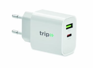 Logotrade profilreklam bild: 18W USB-laddare