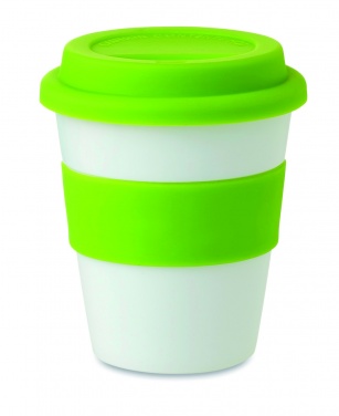 Logotrade profilprodukter bild: Take away mugg PP silikon lock