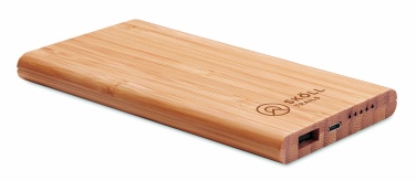 Logotrade presentreklam bild: Powerbank Qi Bambu 6000mAh