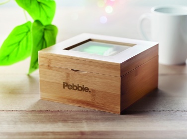 Logotrade reklamprodukter bild: Teabox i bambu