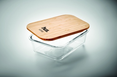 Logotrade profilprodukter bild: Lunchbox i glas/bambu