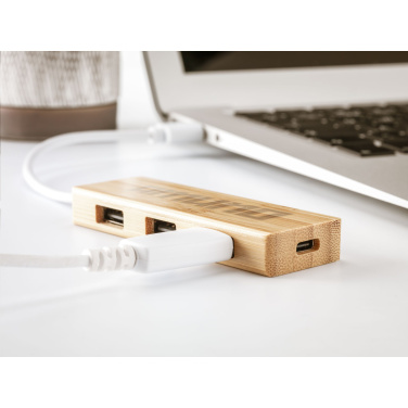 Logotrade profilreklam bild: Bambu USB-hubb