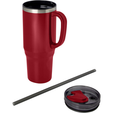 Logotrade profilreklam bild: Melbourne RCS-certifierad mugg med sugrör, 1 200 ml