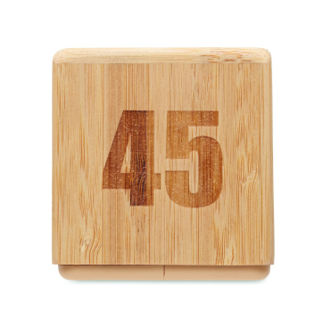 Logotrade reklamprodukter bild: Snooze-timer i bambu med twist