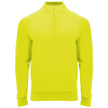 Epiro långärmad unisex sweatshirt med kvartslång dragkedja, Fluor Gul